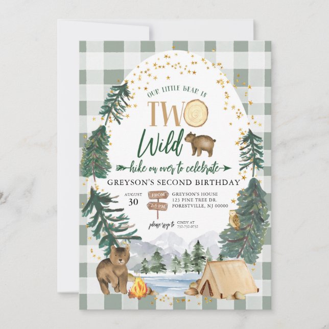 Invitación de cumpleaños salvaje de nuestro pequeñ (Anverso)