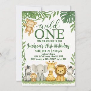 Invitación de cumpleaños salvaje de un Safari