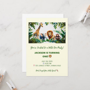 Invitación de cumpleaños salvaje de un Safari - ni