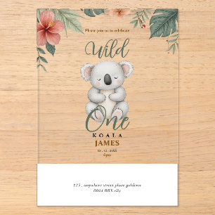 invitación de cumpleaños salvaje koala