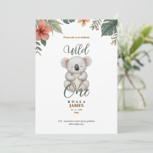 invitación de cumpleaños salvaje koala