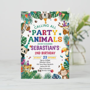 Invitación de cumpleaños salvaje Safari Dos para n