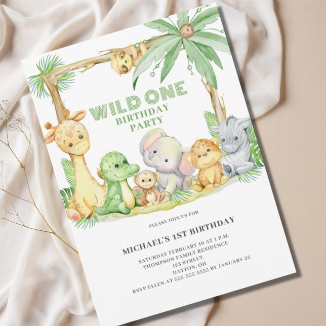 Invitación de cumpleaños salvaje uno safari animal (Subido por el creador)