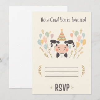 Invitación de cumpleaños Santa Vaca con RSVP | Edi