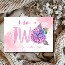Invitación de cumpleaños segunda de hortensia acua