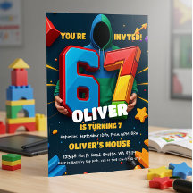 Invitación de cumpleaños Seis Siete 