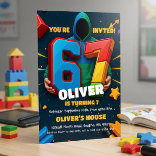 Invitación de cumpleaños Seis Siete 