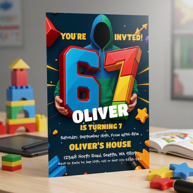 Invitación de cumpleaños Seis Siete  (Subido por el creador)