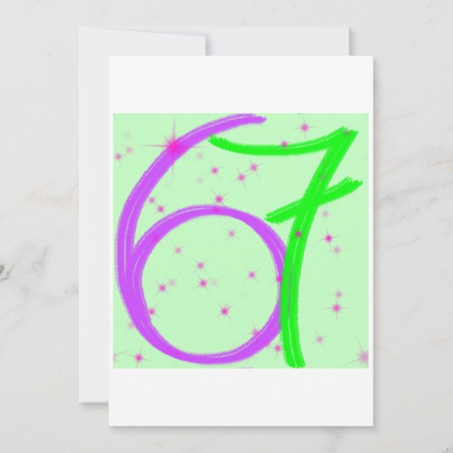 Invitación de cumpleaños seis siete (Anverso)
