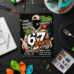 Invitación de cumpleaños seis siete, 7º cumpleaños