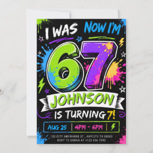 Invitación de cumpleaños seis siete editable