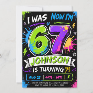 Invitación de cumpleaños seis siete editable