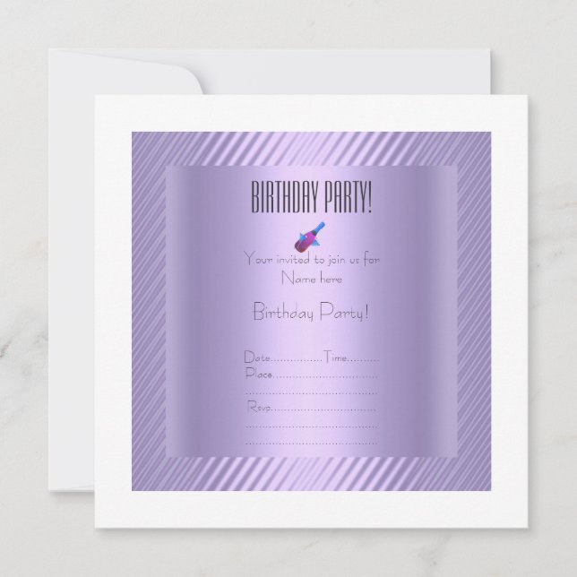 invitación de cumpleaños sencilla y elegante (Anverso)