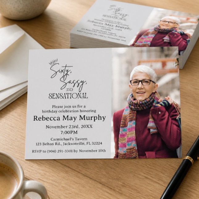 Invitación de cumpleaños sesenta, descarada y sens (Subido por el creador)