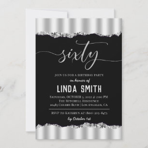 Invitación de cumpleaños sesenta diamante