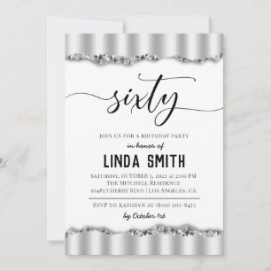 Invitación de cumpleaños sesenta diamantes
