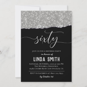 Invitación de cumpleaños sesenta diamantes