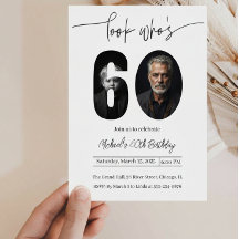 Invitación de cumpleaños sesenta personalizada con