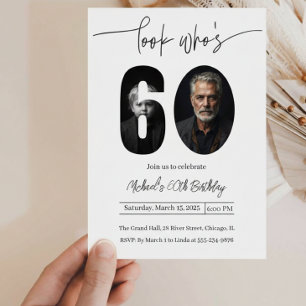 Invitación de cumpleaños sesenta personalizada con