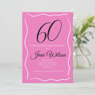  Invitación de cumpleaños sesenta y fabuloso Rosa 