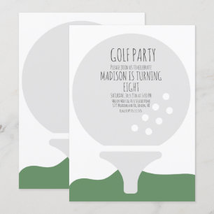 Invitación de cumpleaños simple con pelota de golf