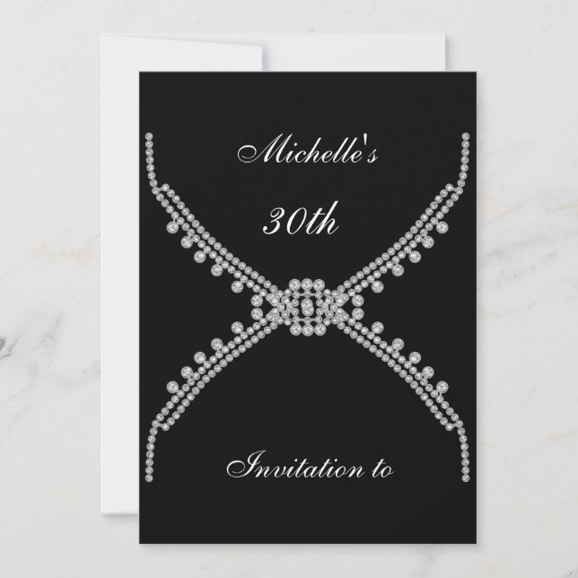 Invitación de Cumpleaños Simple Negro Mejor (Anverso)