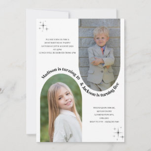 invitación de cumpleaños simple para hermanos