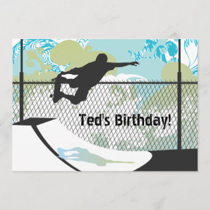 Invitación de cumpleaños - Skateboard