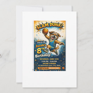Invitación de cumpleaños Slam Dunk - Niño divertid