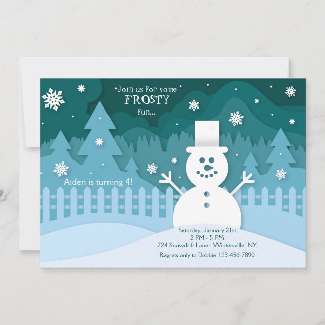 Invitación de cumpleaños Snow Much Fun (Anverso)