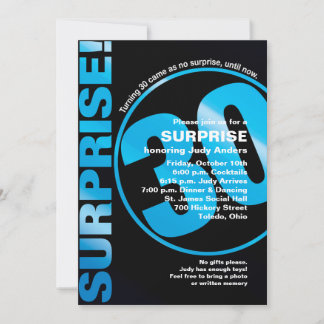 Invitación de cumpleaños sorprendente - Azul 30