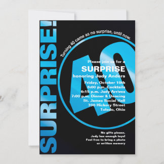 Invitación de cumpleaños sorprendente - Azul 40