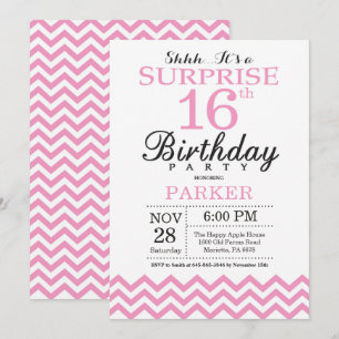 Invitación de cumpleaños sorpresa 16 cumpleaños Ch