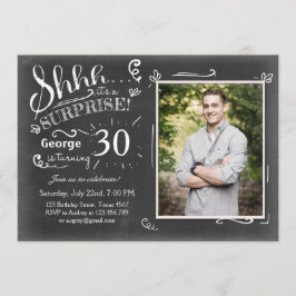 Invitación de cumpleaños sorpresa 30 Chalkboard Ru