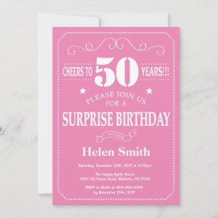Invitación de cumpleaños sorpresa 50 cumpleaños ro