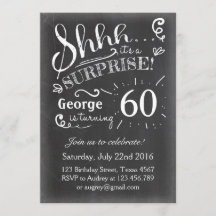 Invitación de cumpleaños sorpresa Chalkboard Rusti
