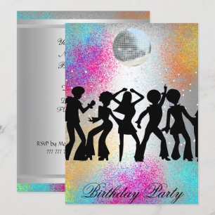 Invitación de cumpleaños sorpresa de baile Disco