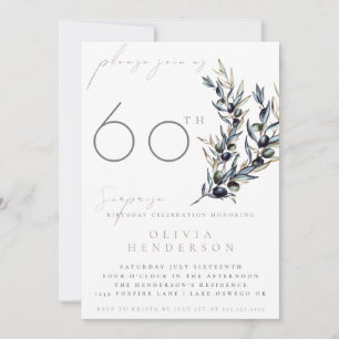 Invitación de cumpleaños sorpresa de rama de olivo