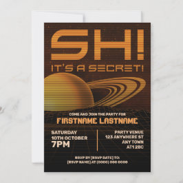 Invitación de cumpleaños sorpresa de retrowave nar