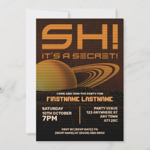 Invitación de cumpleaños sorpresa de retrowave nar