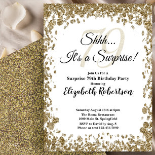 Invitación de cumpleaños sorpresa elegante en dora
