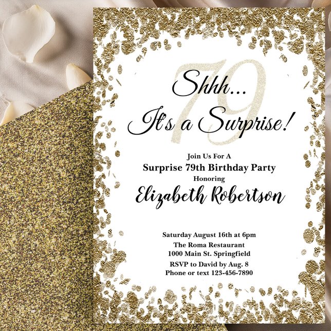 Invitación de cumpleaños sorpresa elegante en dora (Subido por el creador)