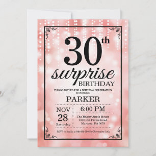 Invitación de Cumpleaños Sorpresa número 30 con Br