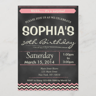 Invitación de cumpleaños sorpresa para Chevron Cha