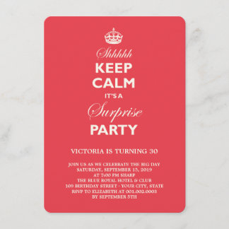 Invitación de cumpleaños sorpresa para un hito cóm