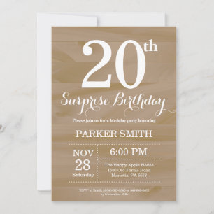 Invitación de cumpleaños sorpresa rústica número 2