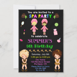 Invitación de cumpleaños SPA Manicura de maquillaj