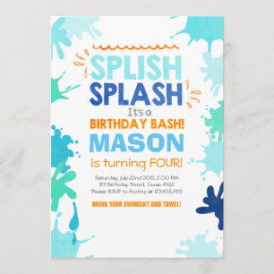 Invitación de cumpleaños Splash Chico