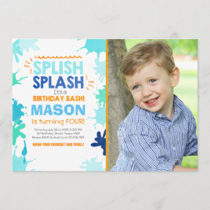 Invitación de cumpleaños Splash Chico