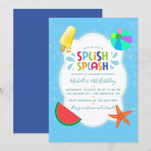 Invitación de cumpleaños Splish Splash